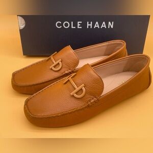Size 7 B Cole Haan Women Tully Driver Pecan Leather W28811 Loafers
